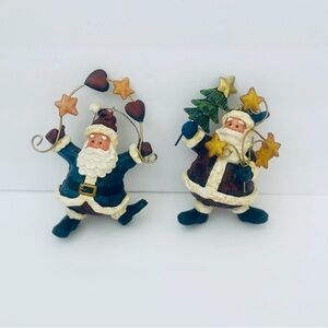 Santa Christmas Ornaments Set Of 2 Santa Tree Stars